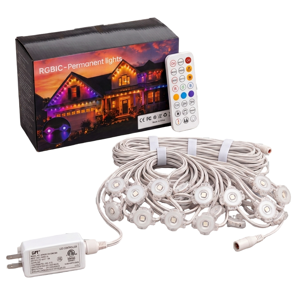 Smart Rainbow LED Permanent Outdoor Lights – RGB+IC, App Controlled